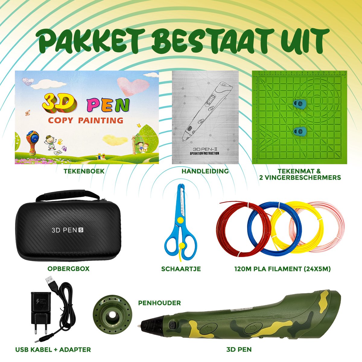 3D Pen XXL Starterspakket - Army