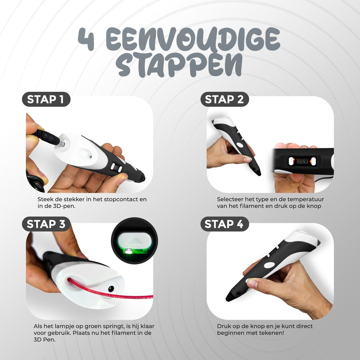 3D Pen XXL Starterspakket - Zwart