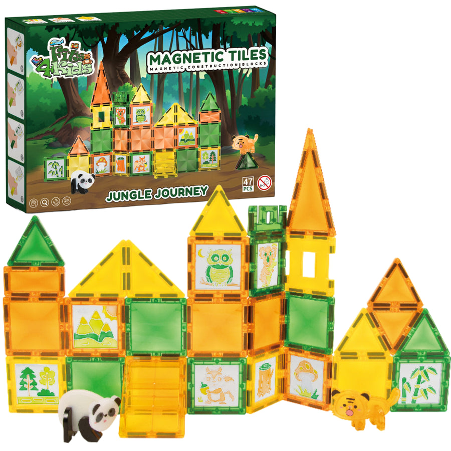 Magnetic Tiles - Jungle Journey Editie - 47 Stuks