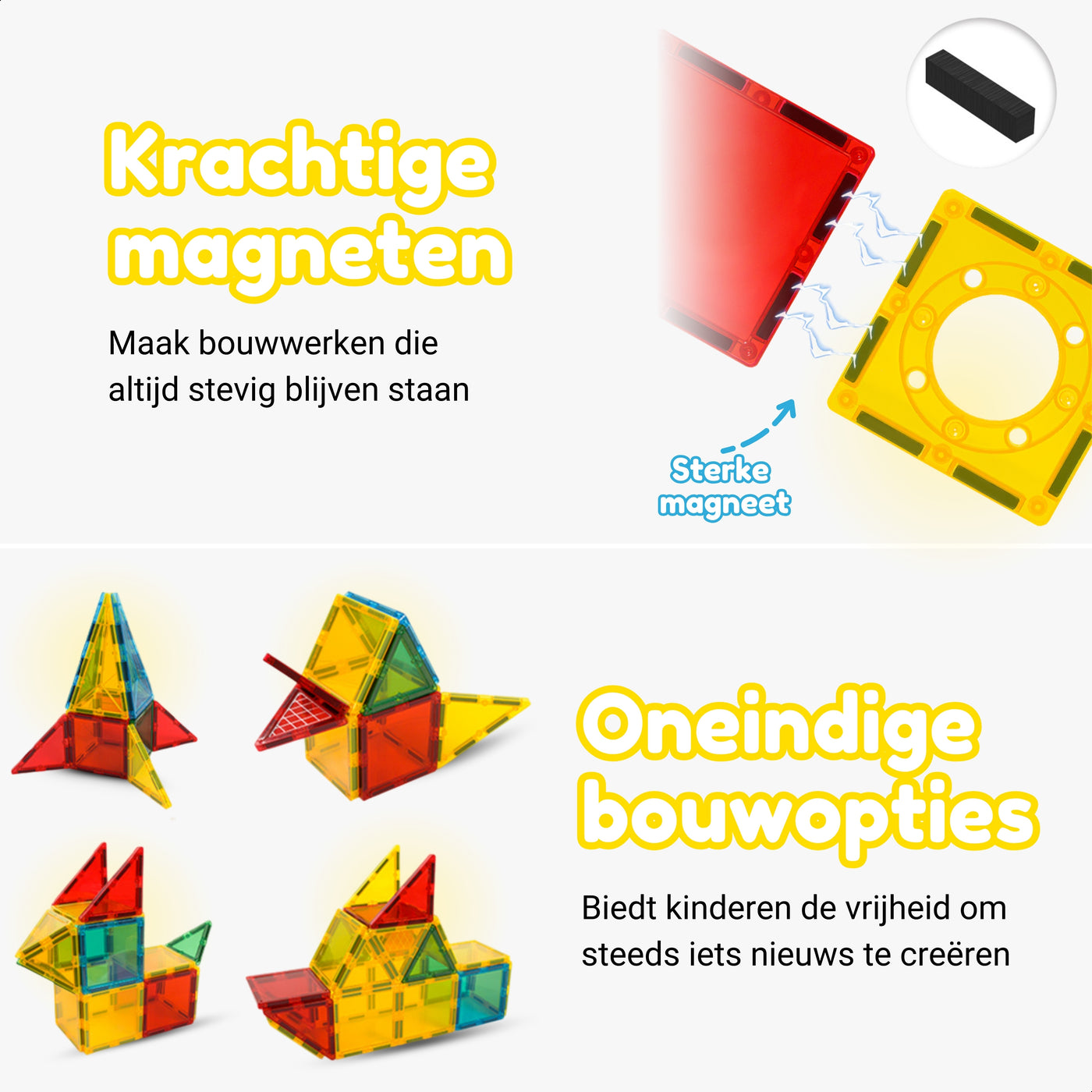 Magnetic Tiles - Construction Master Editie - 90 Stuks