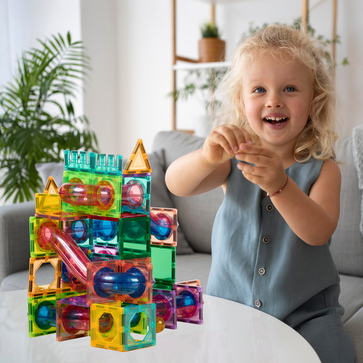Magnetische tegels - Knikkeravontuurbaan - 136 Stuks