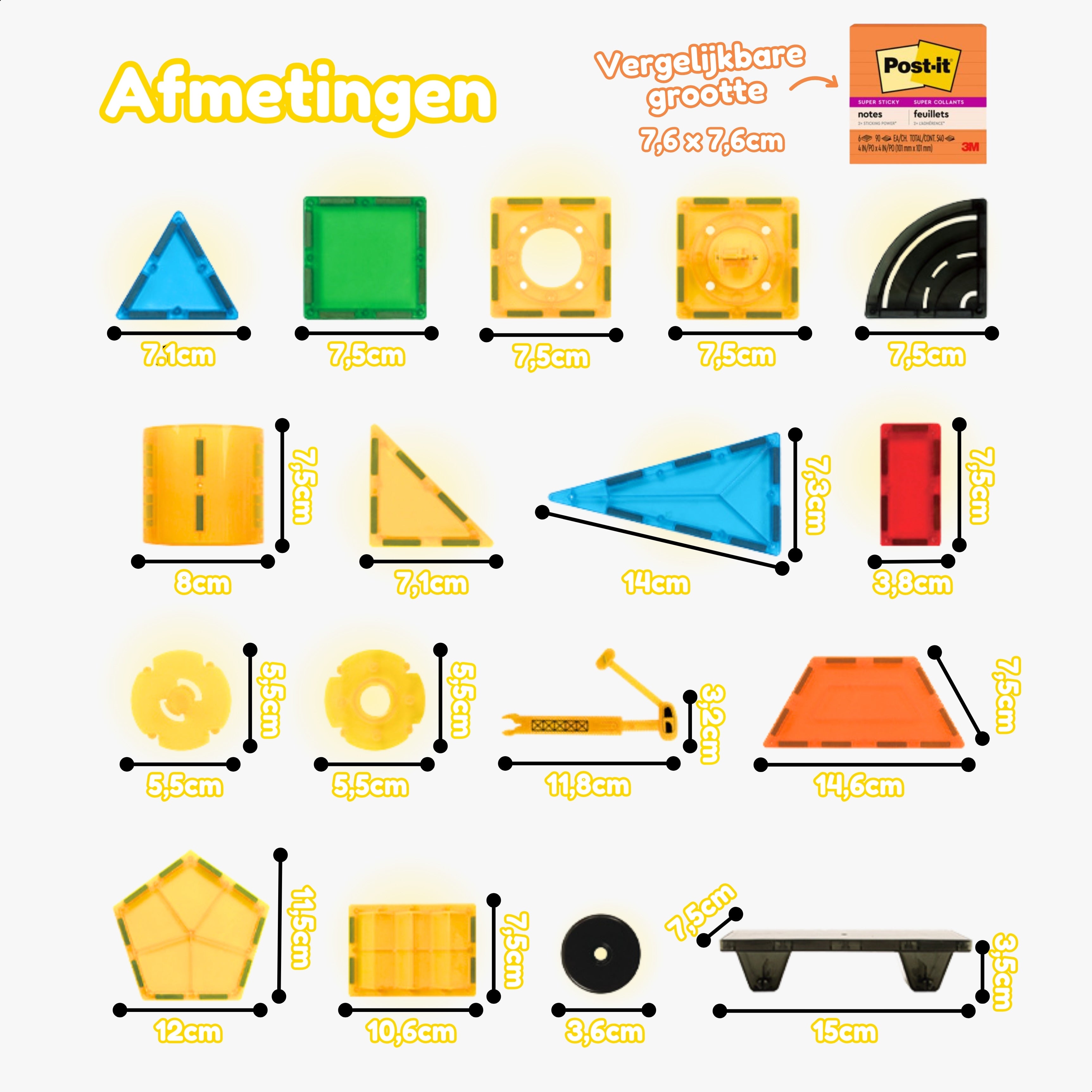 Magnetic Tiles - Construction Master Editie - 90 Stuks