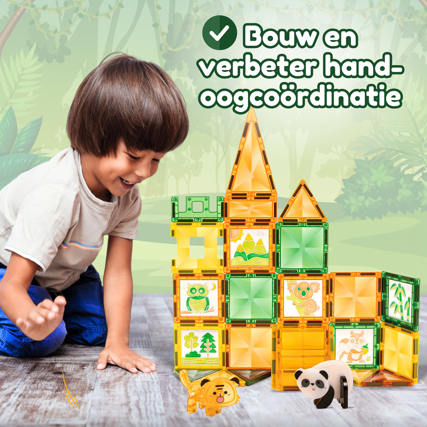 Magnetic Tiles - Jungle Journey Editie - 47 Stuks