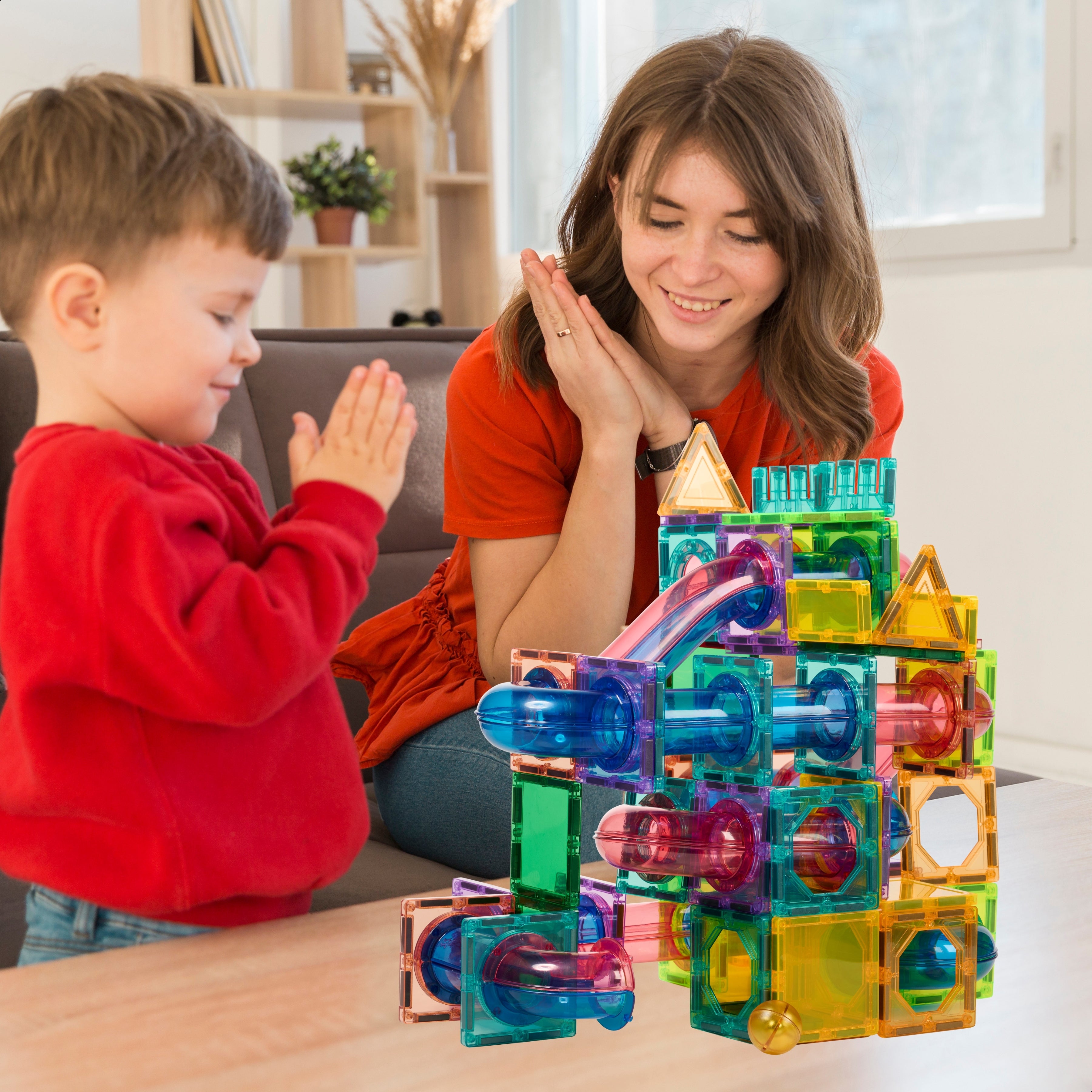 Magnetische tegels - Knikkeravontuurbaan - 136 Stuks