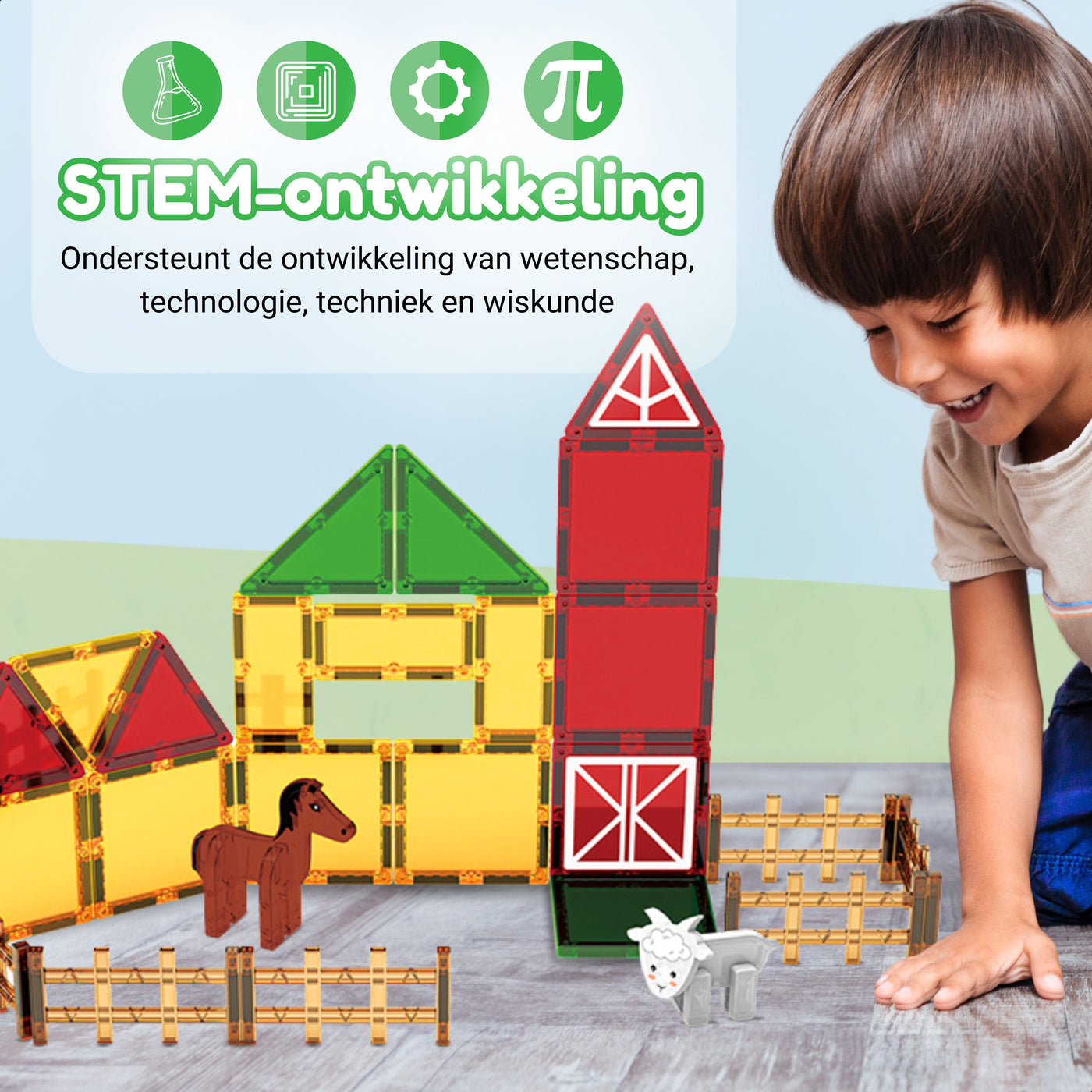 Magnetic Tiles - Farmyard Frenzy Editie - 76 Stuks