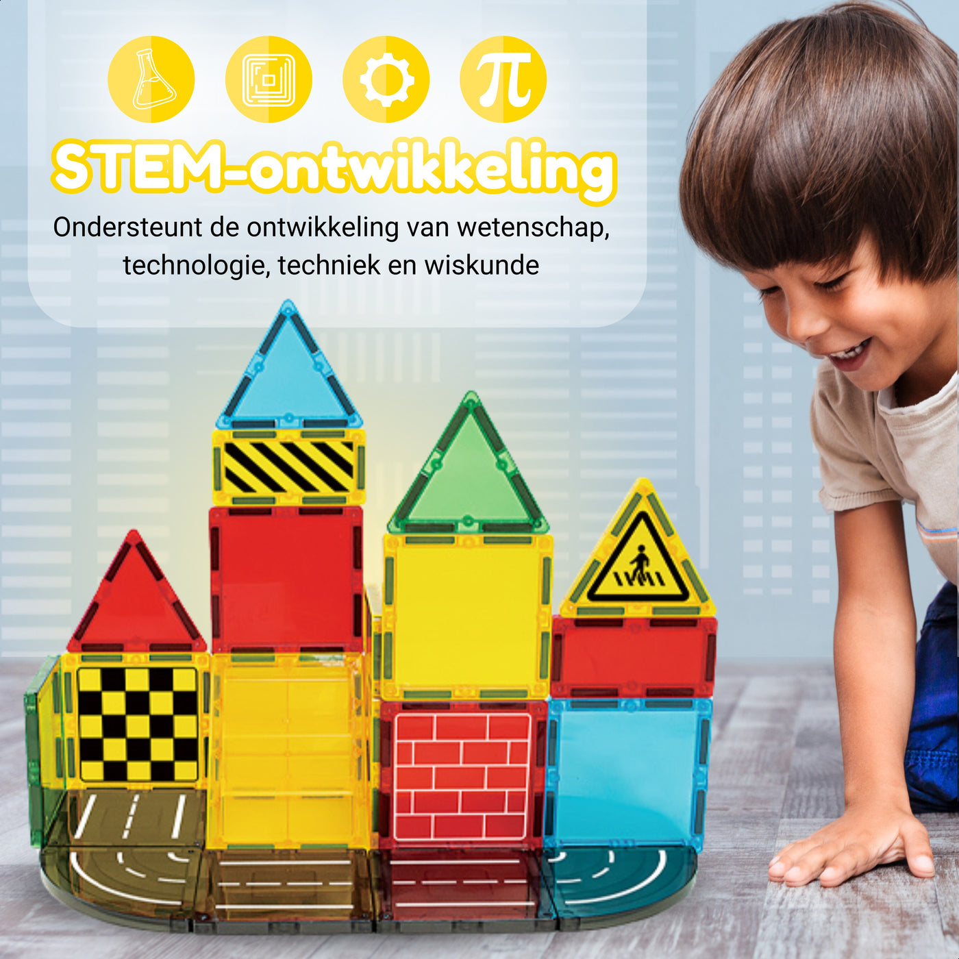 Magnetic Tiles - Construction Master Editie - 90 Stuks