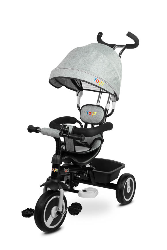 BUZZ Driewieler - Innovatieve 2-in-1 Fiets en Kinderwagen - Grijs