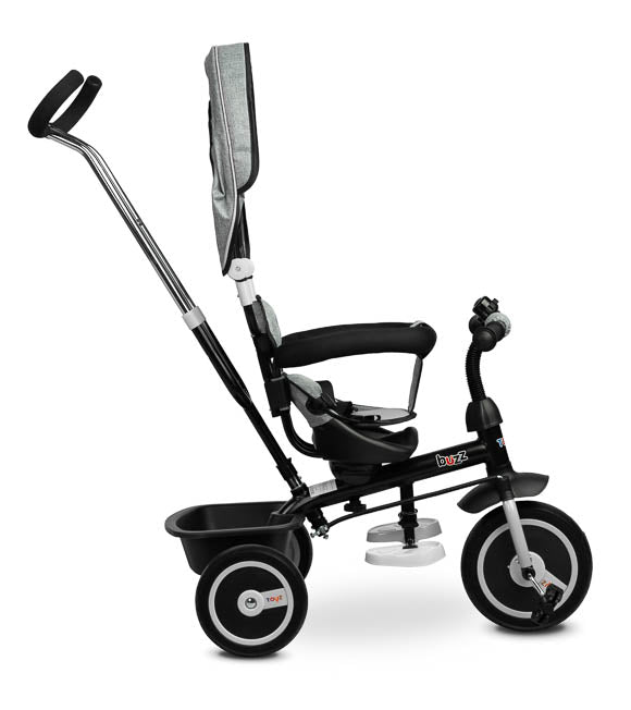 BUZZ Driewieler - Innovatieve 2-in-1 Fiets en Kinderwagen - Grijs