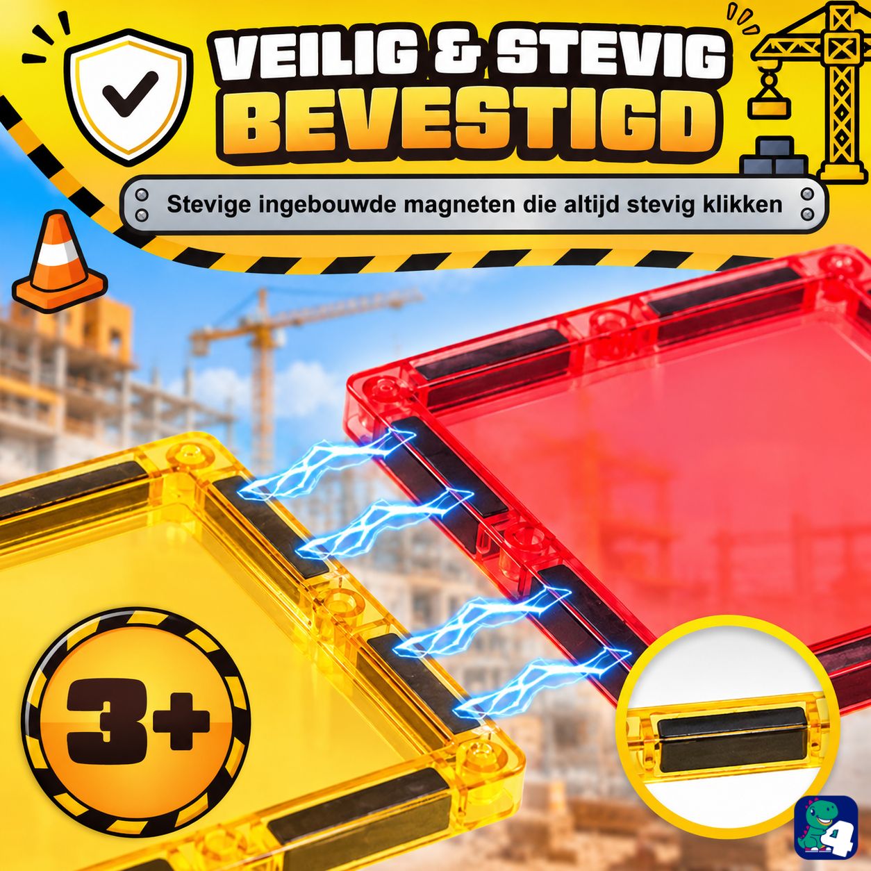 Magnetic Tiles - Construction Master - 90-delig - Magnetisch Speelgoed