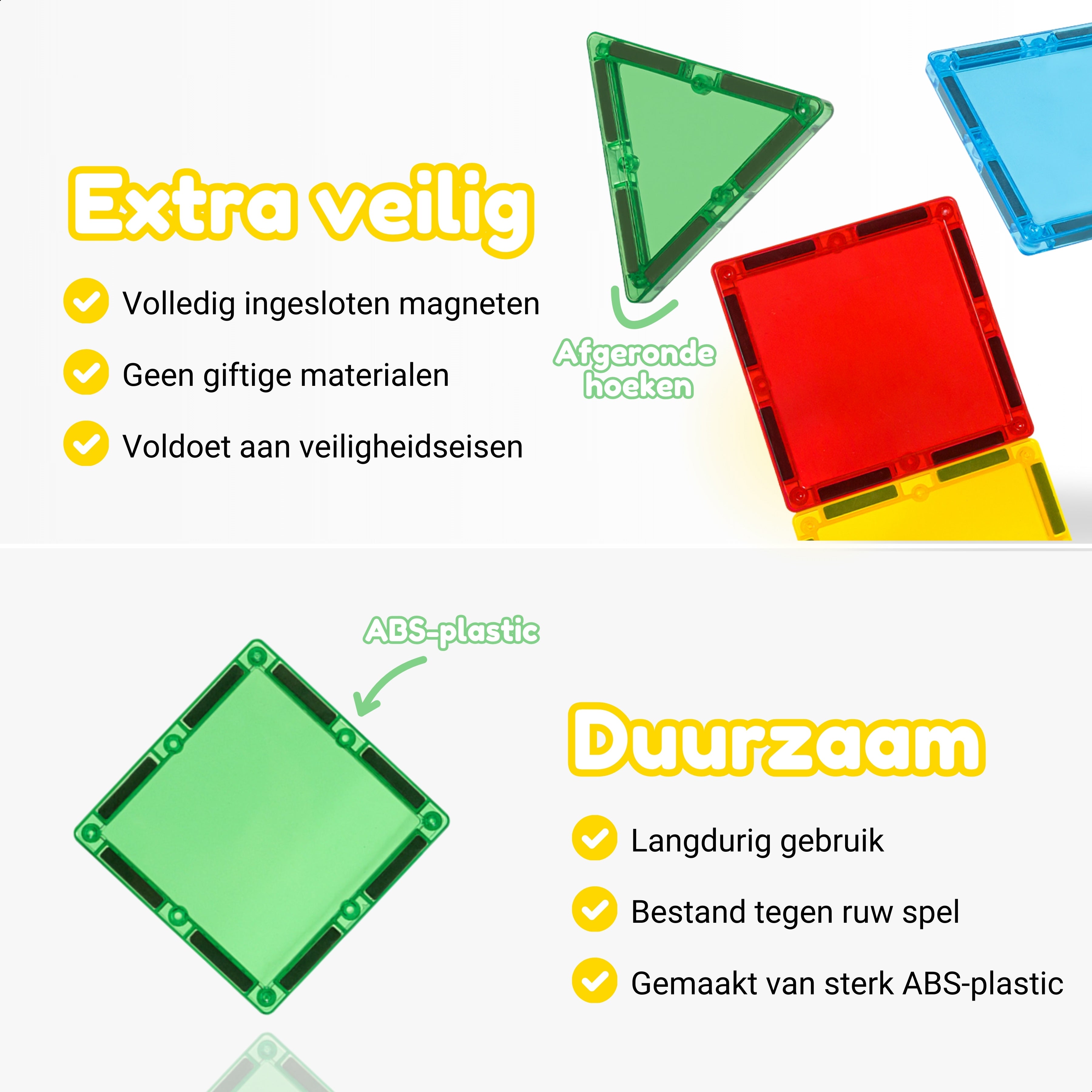 Magnetic Tiles Construction Master van Fits4Kids extra veilig BPA-vrij en duurzaam