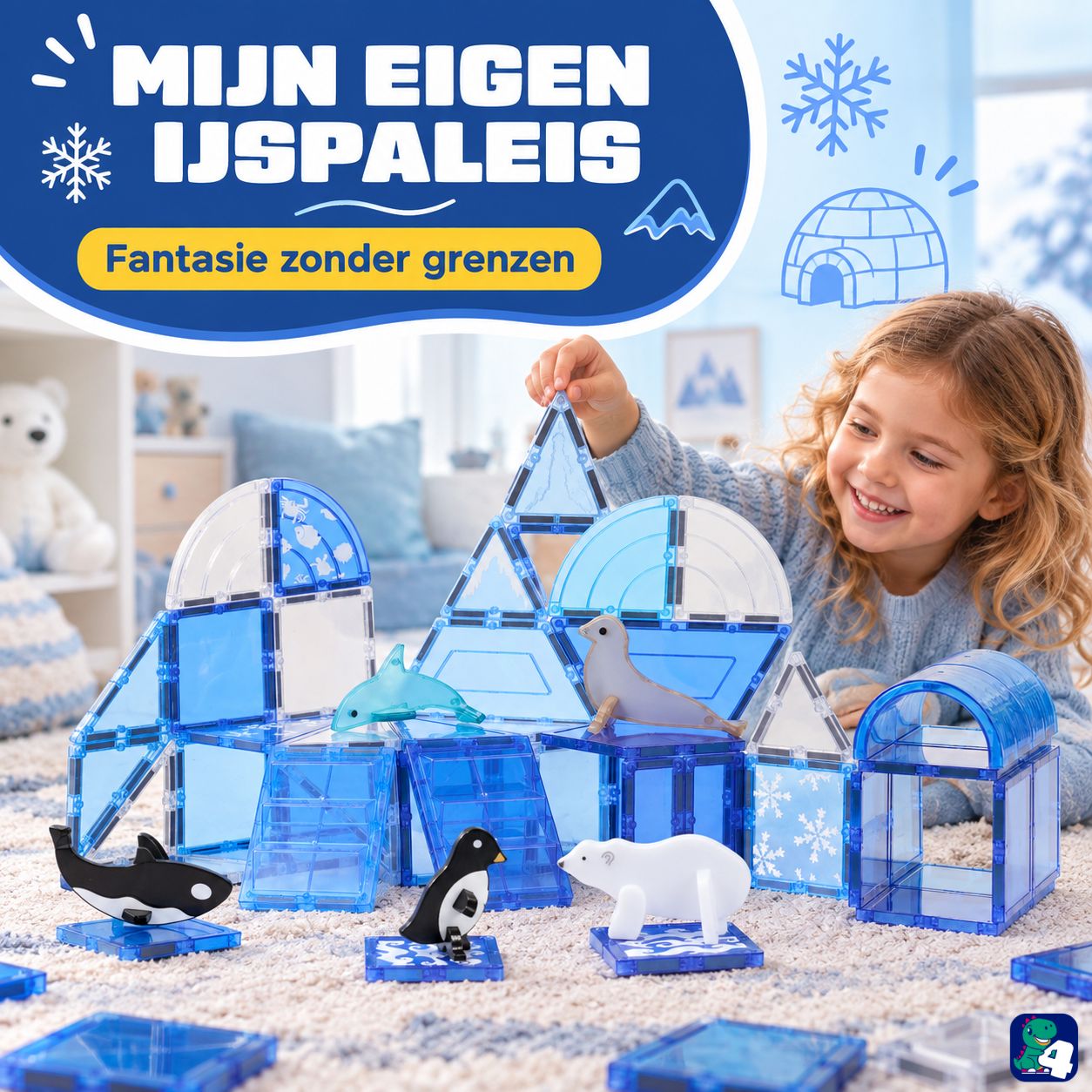 Magnetic Tiles - Frozen Constructions - 56-delig - Magnetisch Speelgoed