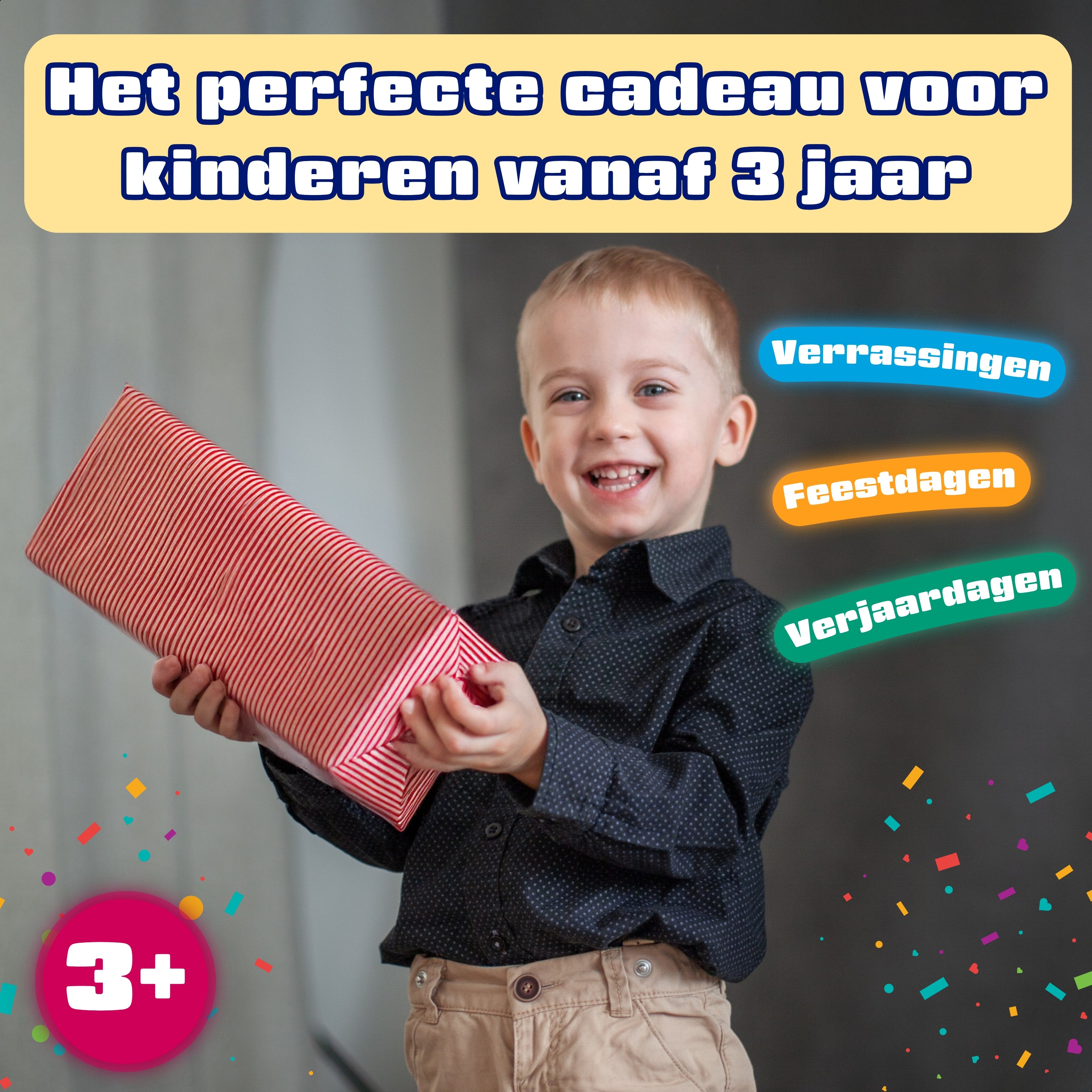 Kind krijgt Magnetic Tiles Road Trip Rally van Fits4Kids als cadeau, geschikt vanaf 3 jaar