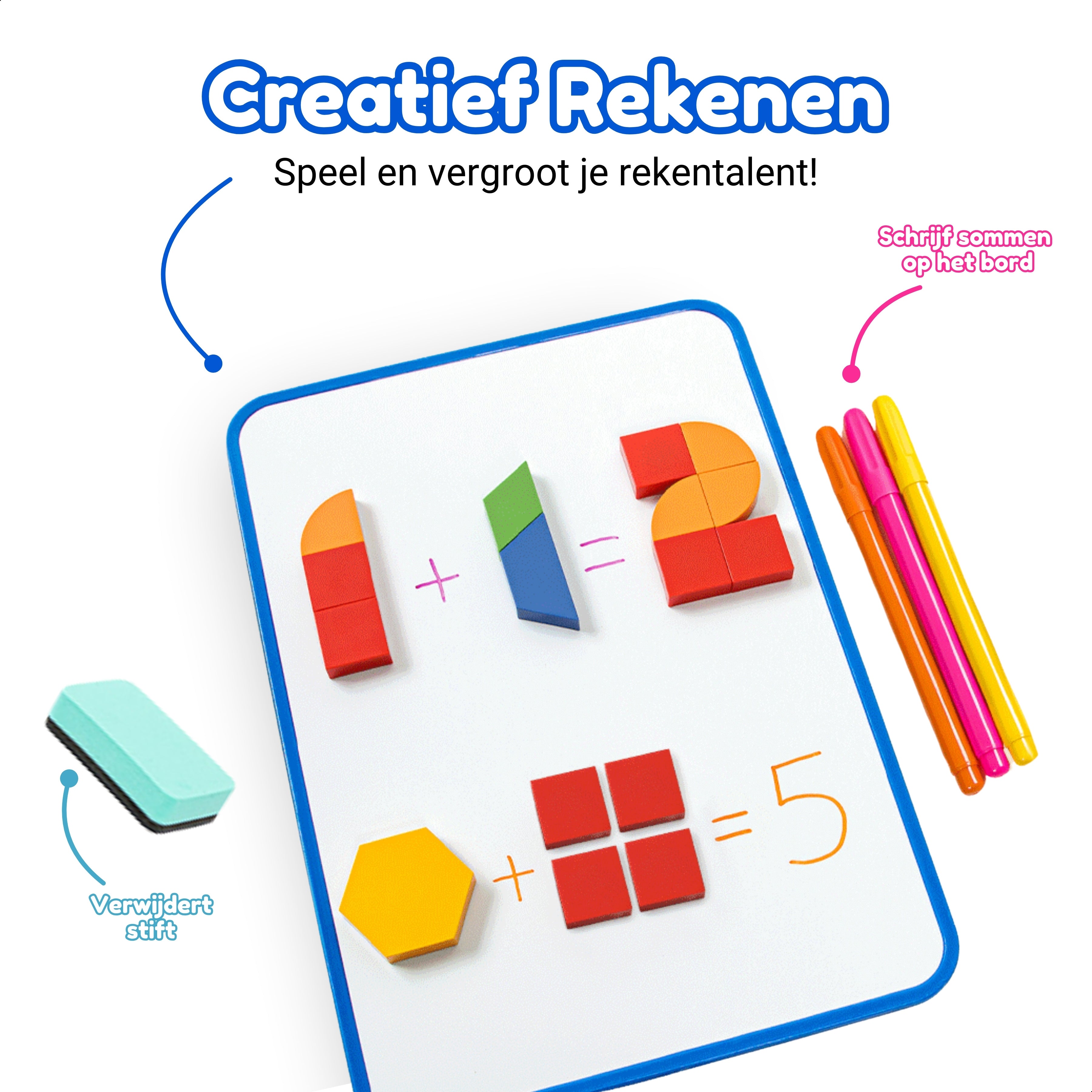 Kind oefent creatief rekenen met de Tangram Tactician van Fits4Kids